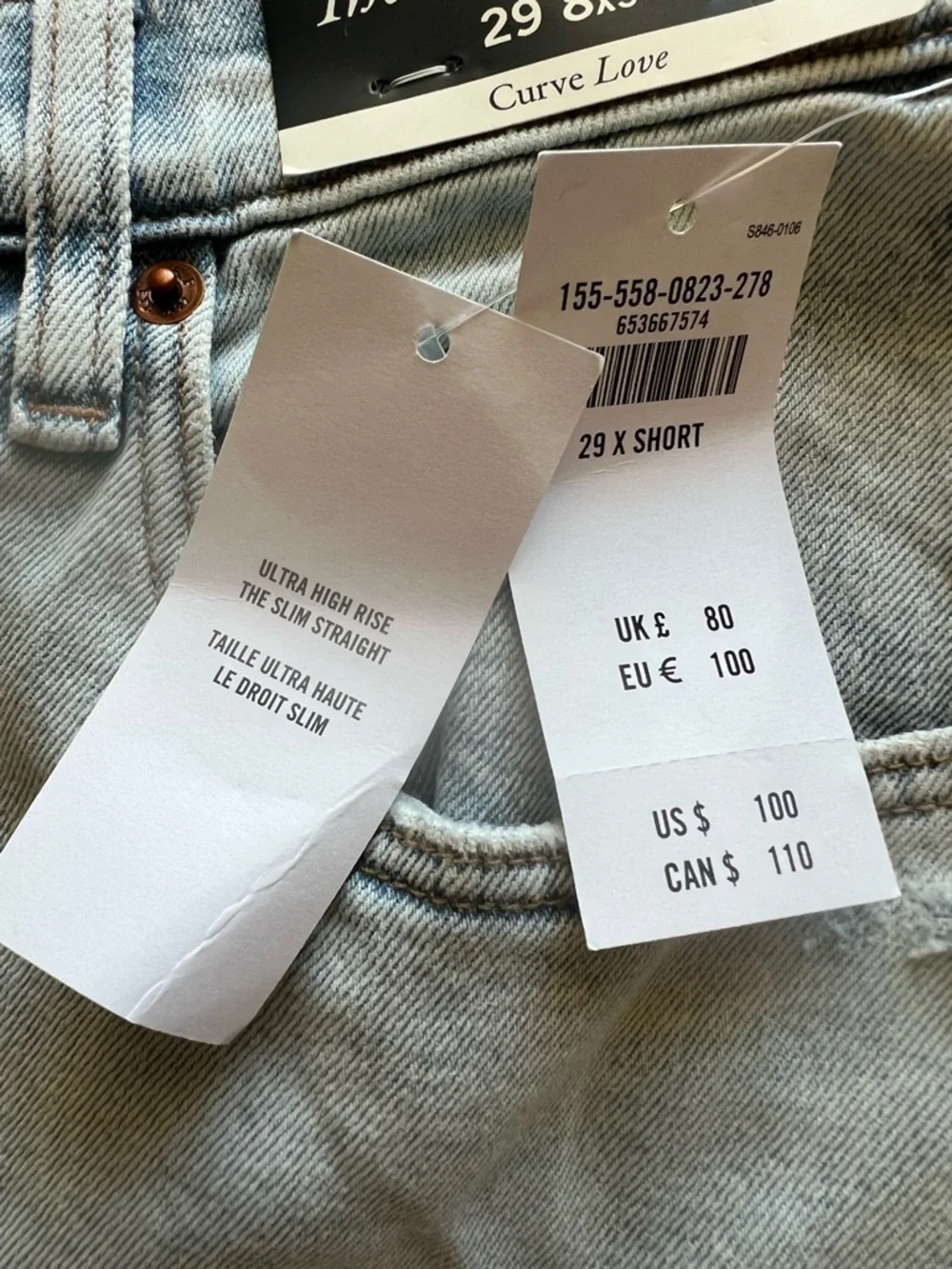 Abercrombie & Fitch Size 8XS Ultra High Rise Slim Straight Light Wash Jeans NEW